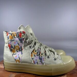 Converse Chuck 70 Hi Floral Patchwork Sage Green Women 6 High Top Shoes A01730C